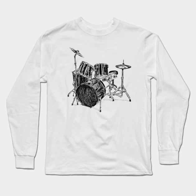 Drums set Long Sleeve T-Shirt by rachelsfinelines